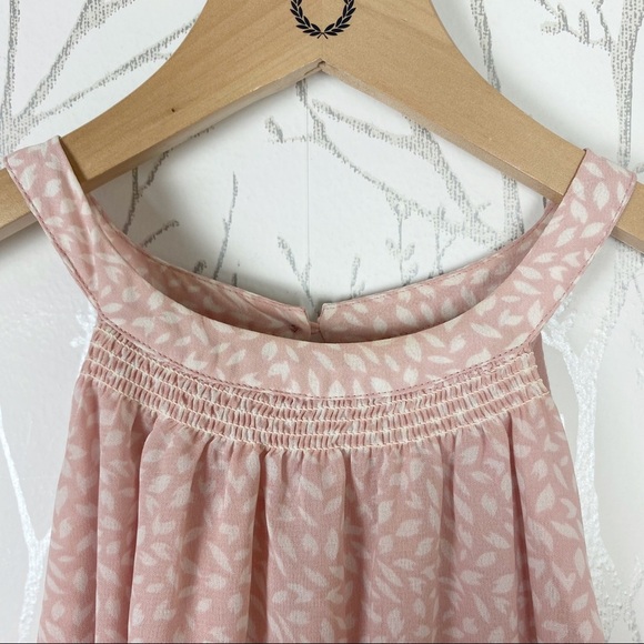 JAPNA Halter Style Fit and Flare Pleated Midi Dress Medium Pink White Vine Print - Picture 6 of 10